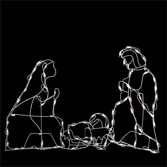 25.5" Holy Family Nativity Scene Lighted Outdoor Christmas Decor