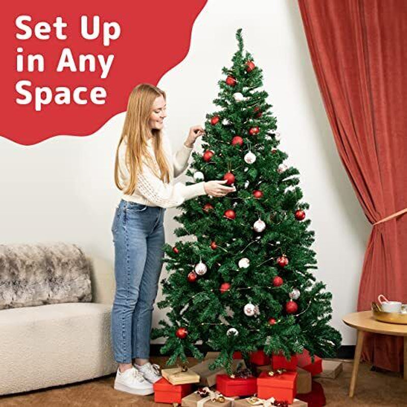 Premium 6Ft Christmas Tree with 1200 Tips for Fullness - Artificial 6FT Green