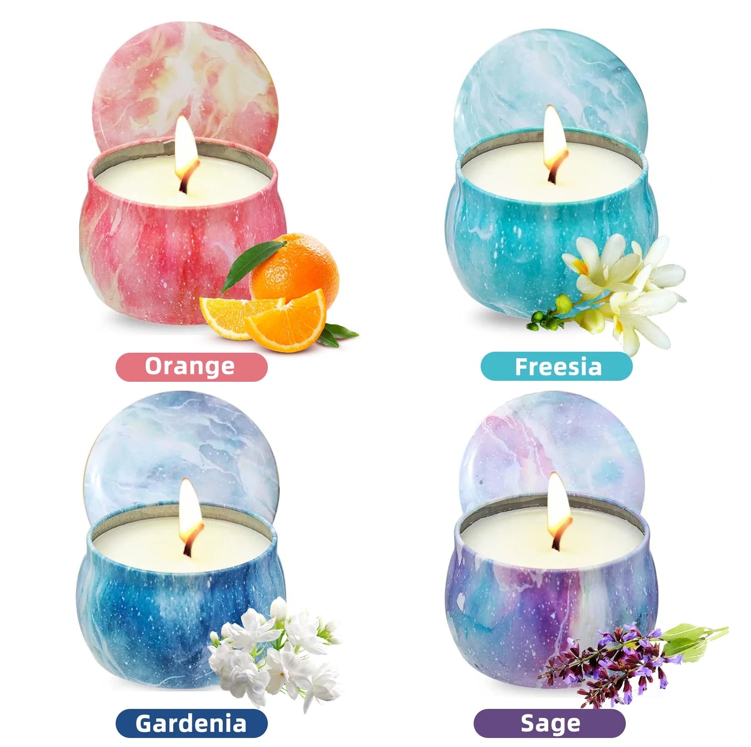 Scented Candles Gift Set for Women: Soy Wax Scented Candle Fragrance Candles 4.4 Oz Strongly Fragrance for Stress Relief Halloween Christmas Birthday Mother'S Day