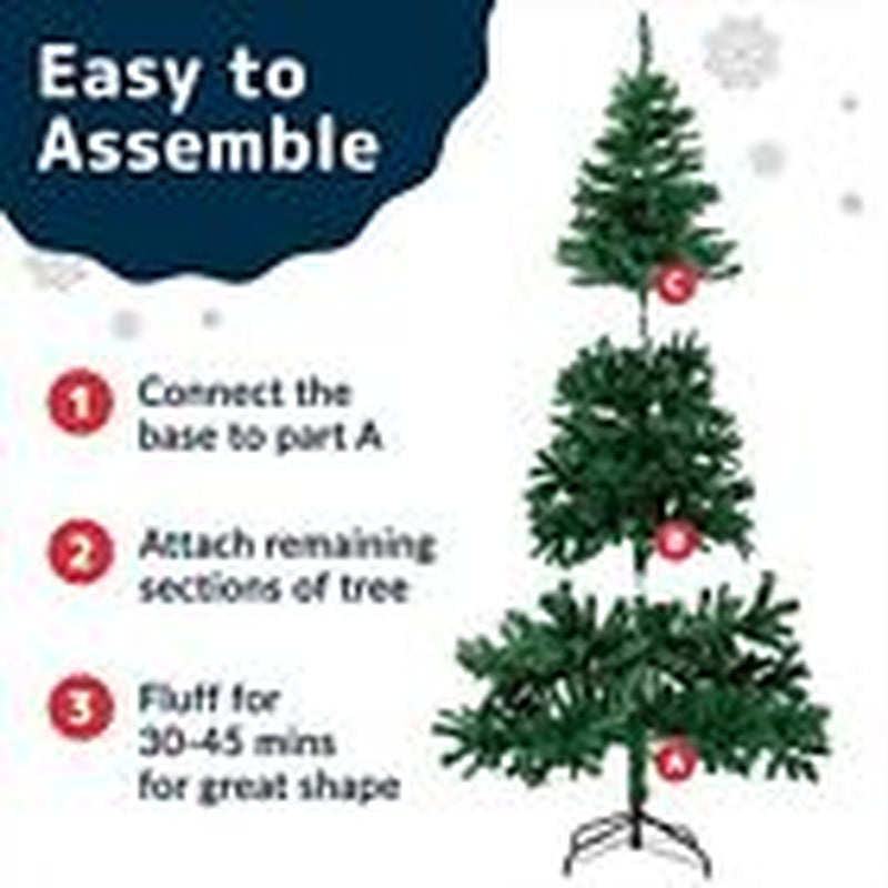 Premium 6Ft Christmas Tree with 1200 Tips for Fullness - Artificial 6FT Green