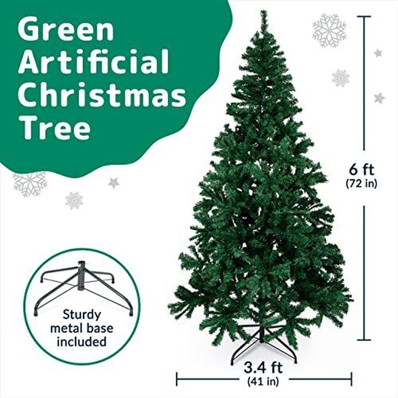 Premium 6Ft Christmas Tree with 1200 Tips for Fullness - Artificial 6FT Green