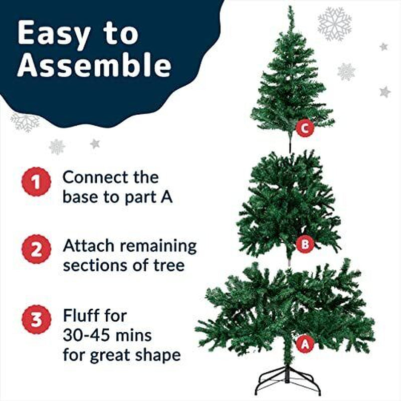 Premium 6Ft Christmas Tree with 1200 Tips for Fullness - Artificial 6FT Green