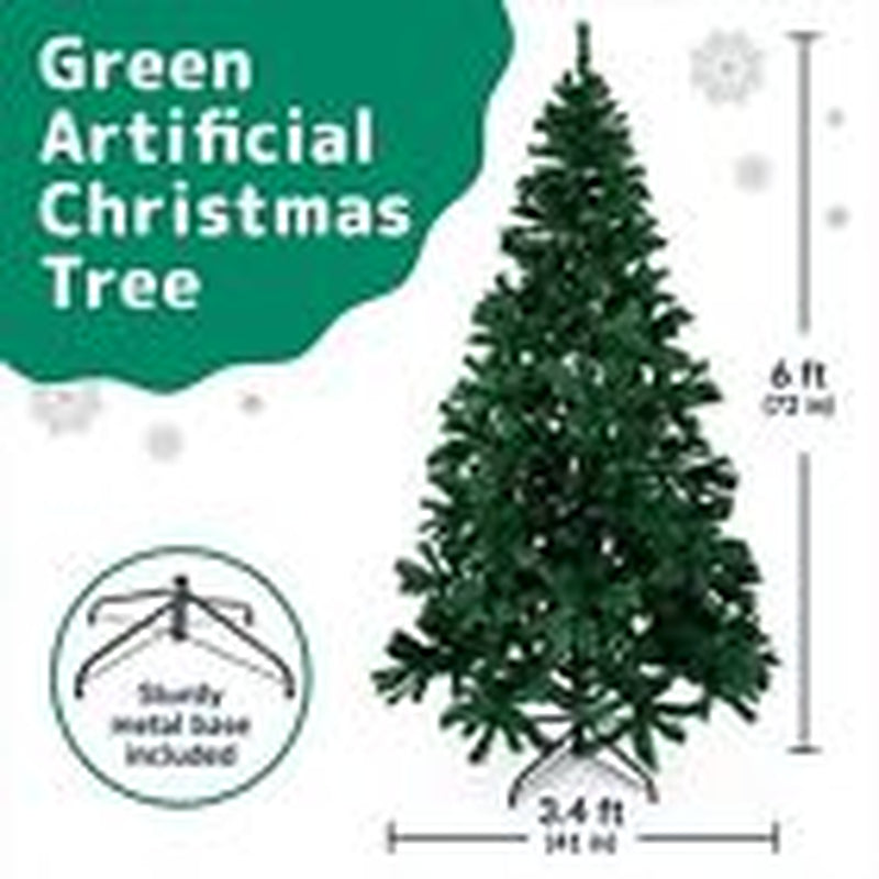 Premium 6Ft Christmas Tree with 1200 Tips for Fullness - Artificial 6FT Green